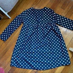 Navy Blue Polka Dot Babydoll Shift Dress Pretty Little Thing